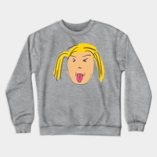 Comic Girl, Tongue Out! Crewneck Sweatshirt